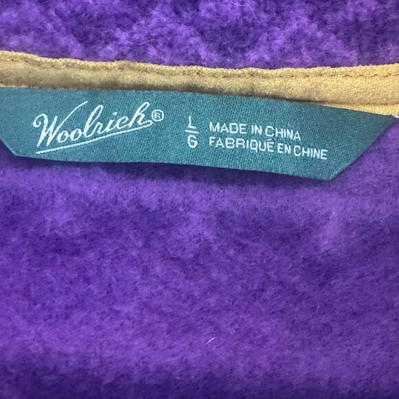Woolrich Fleece Vest Womens Large Purple Southwestern Pockets Heritage Cabincore - Picture 4 of 6